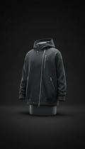 Oversized Hoodie with Chrome Zippers